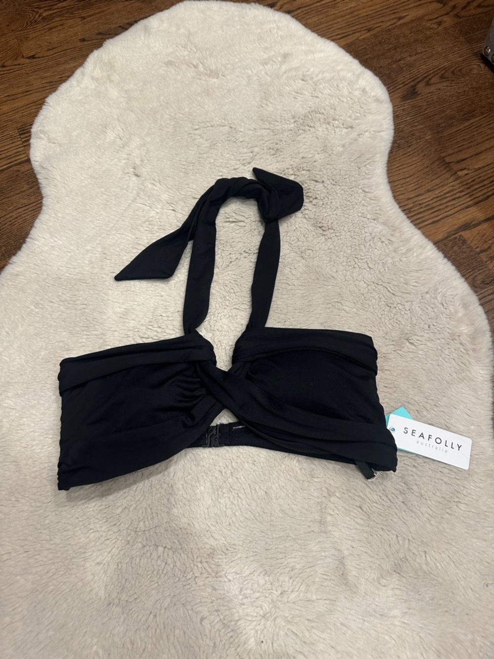 NWT Seafolly Black Multi-Way Bikini Top